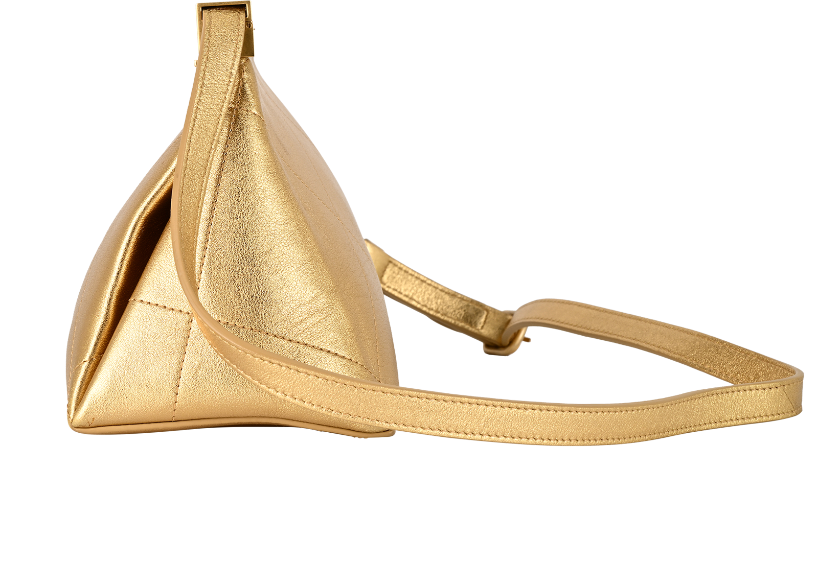 Kiss Lock Frame Shoulder Bag, &pound;1,600, Handbags, Gold, Leather, Bottom view